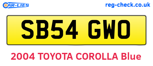 SB54GWO are the vehicle registration plates.