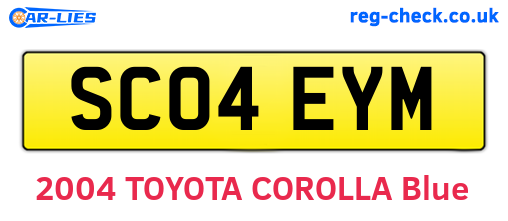 SC04EYM are the vehicle registration plates.