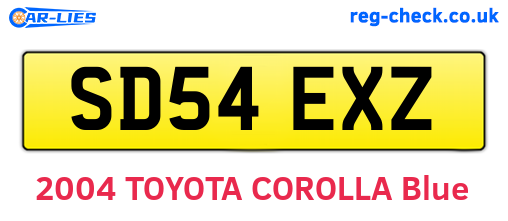 SD54EXZ are the vehicle registration plates.