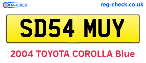 SD54MUY are the vehicle registration plates.