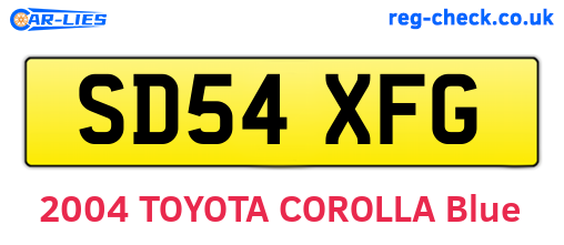 SD54XFG are the vehicle registration plates.