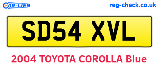 SD54XVL are the vehicle registration plates.