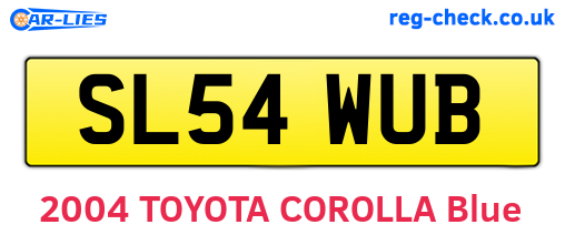 SL54WUB are the vehicle registration plates.