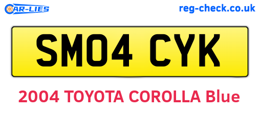 SM04CYK are the vehicle registration plates.