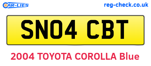 SN04CBT are the vehicle registration plates.