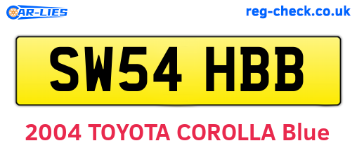 SW54HBB are the vehicle registration plates.