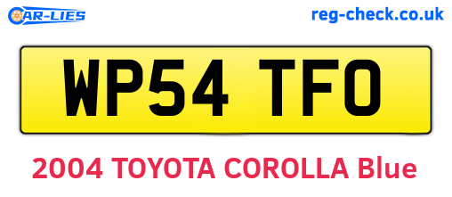 WP54TFO are the vehicle registration plates.