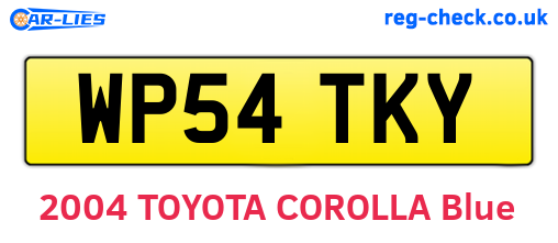 WP54TKY are the vehicle registration plates.