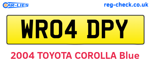 WR04DPY are the vehicle registration plates.