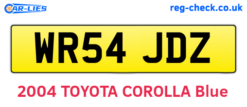WR54JDZ are the vehicle registration plates.