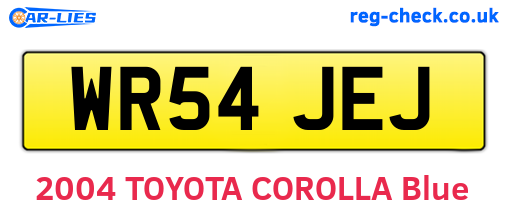 WR54JEJ are the vehicle registration plates.