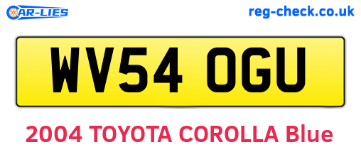 WV54OGU are the vehicle registration plates.