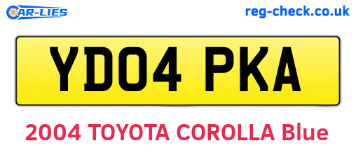 YD04PKA are the vehicle registration plates.