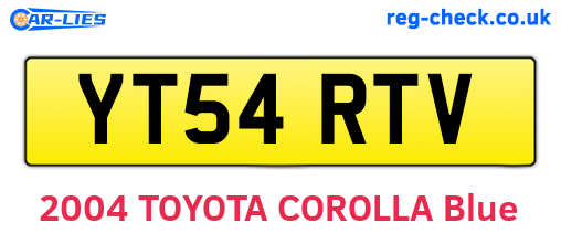 YT54RTV are the vehicle registration plates.