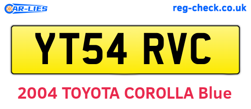 YT54RVC are the vehicle registration plates.
