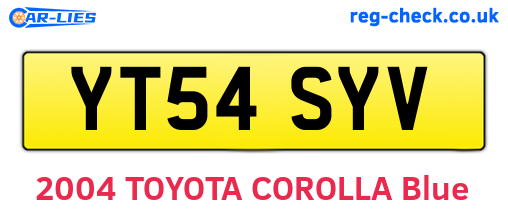 YT54SYV are the vehicle registration plates.