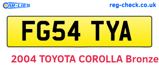 FG54TYA are the vehicle registration plates.