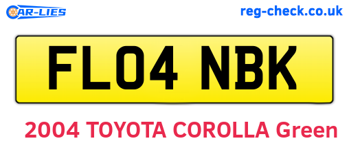 FL04NBK are the vehicle registration plates.