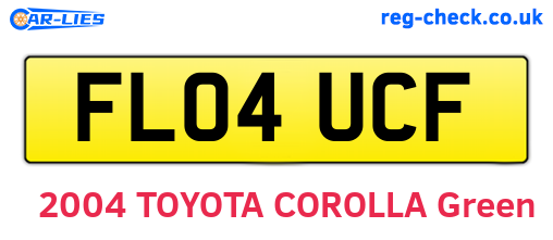 FL04UCF are the vehicle registration plates.