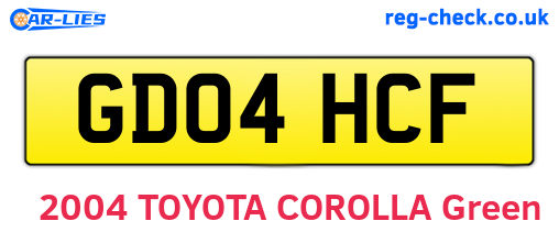 GD04HCF are the vehicle registration plates.