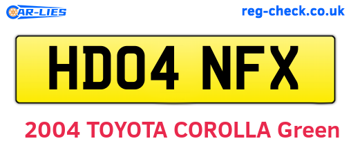 HD04NFX are the vehicle registration plates.