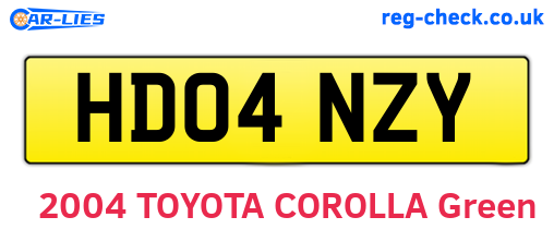 HD04NZY are the vehicle registration plates.