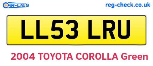 LL53LRU are the vehicle registration plates.