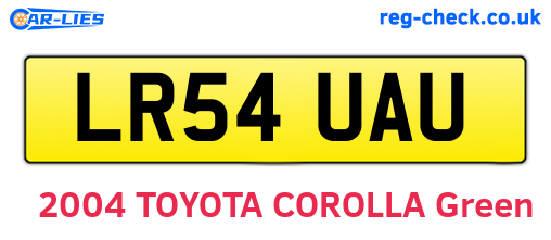 LR54UAU are the vehicle registration plates.