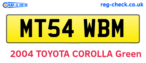 MT54WBM are the vehicle registration plates.