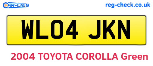 WL04JKN are the vehicle registration plates.