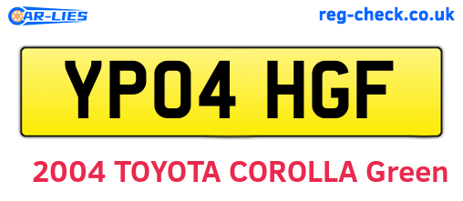 YP04HGF are the vehicle registration plates.
