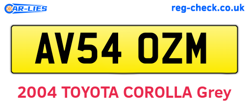 AV54OZM are the vehicle registration plates.