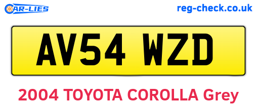 AV54WZD are the vehicle registration plates.