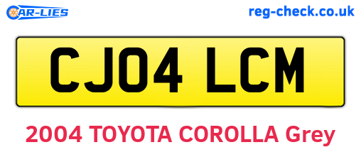 CJ04LCM are the vehicle registration plates.