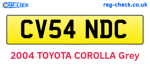 CV54NDC are the vehicle registration plates.