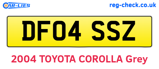 DF04SSZ are the vehicle registration plates.