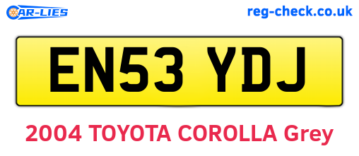 EN53YDJ are the vehicle registration plates.