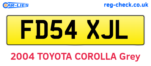 FD54XJL are the vehicle registration plates.