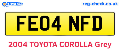 FE04NFD are the vehicle registration plates.