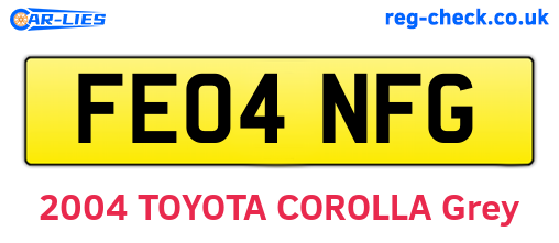 FE04NFG are the vehicle registration plates.
