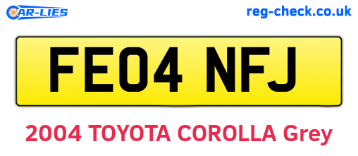 FE04NFJ are the vehicle registration plates.