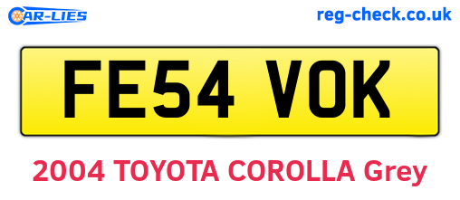 FE54VOK are the vehicle registration plates.