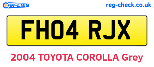 FH04RJX are the vehicle registration plates.