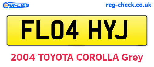 FL04HYJ are the vehicle registration plates.
