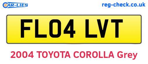 FL04LVT are the vehicle registration plates.