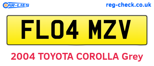 FL04MZV are the vehicle registration plates.