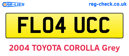 FL04UCC are the vehicle registration plates.