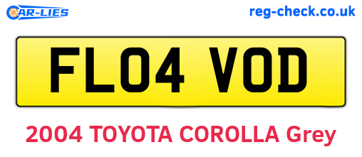 FL04VOD are the vehicle registration plates.