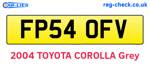 FP54OFV are the vehicle registration plates.