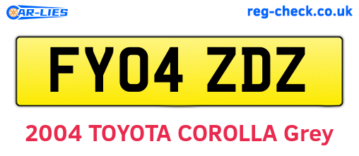 FY04ZDZ are the vehicle registration plates.